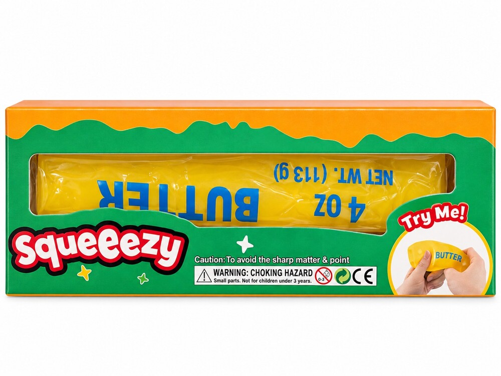 Squeezy Butter Squeeze Toy 4 oz Yellow Soft Sensory Toy/ Squishy Toy